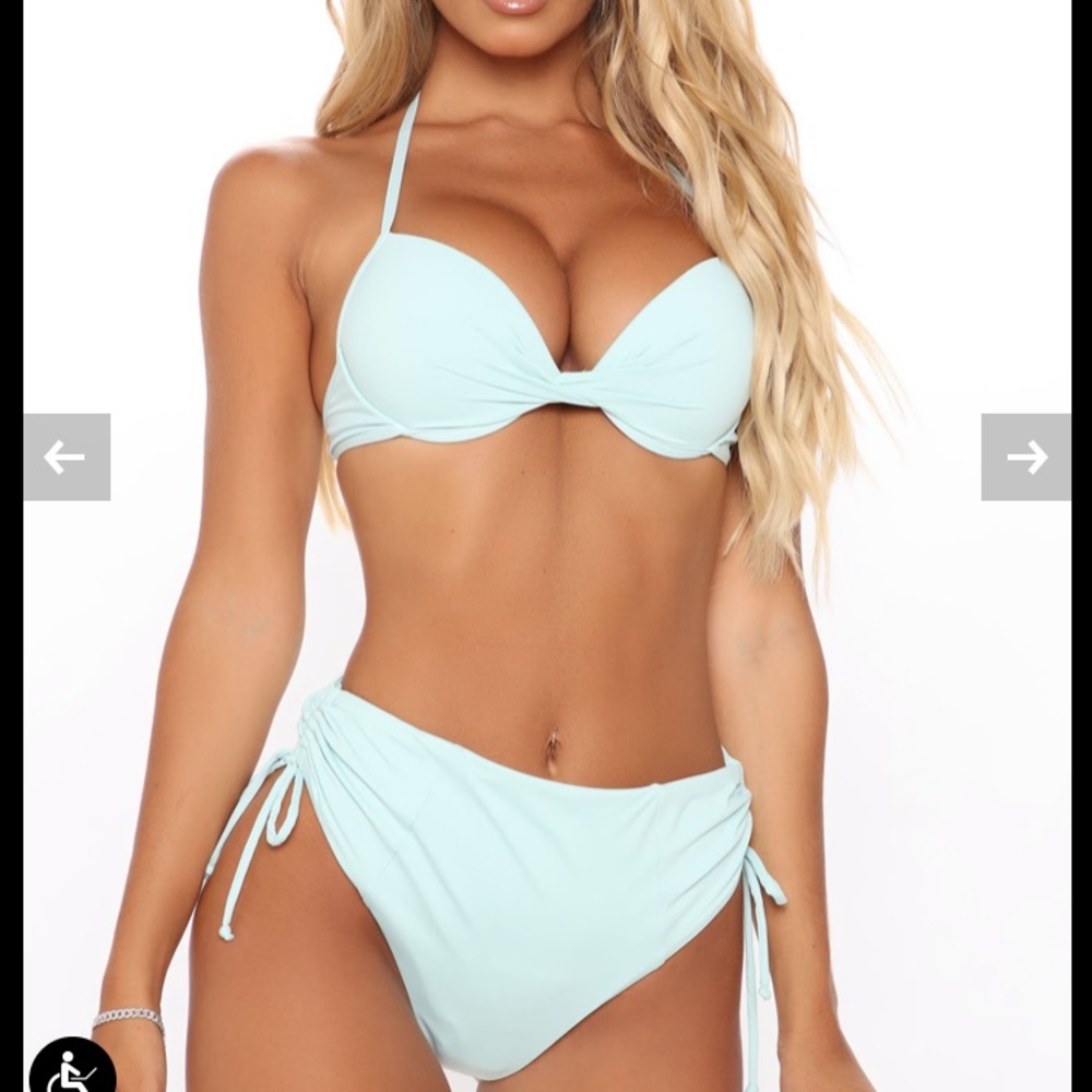 Mint push up cheeky bikini